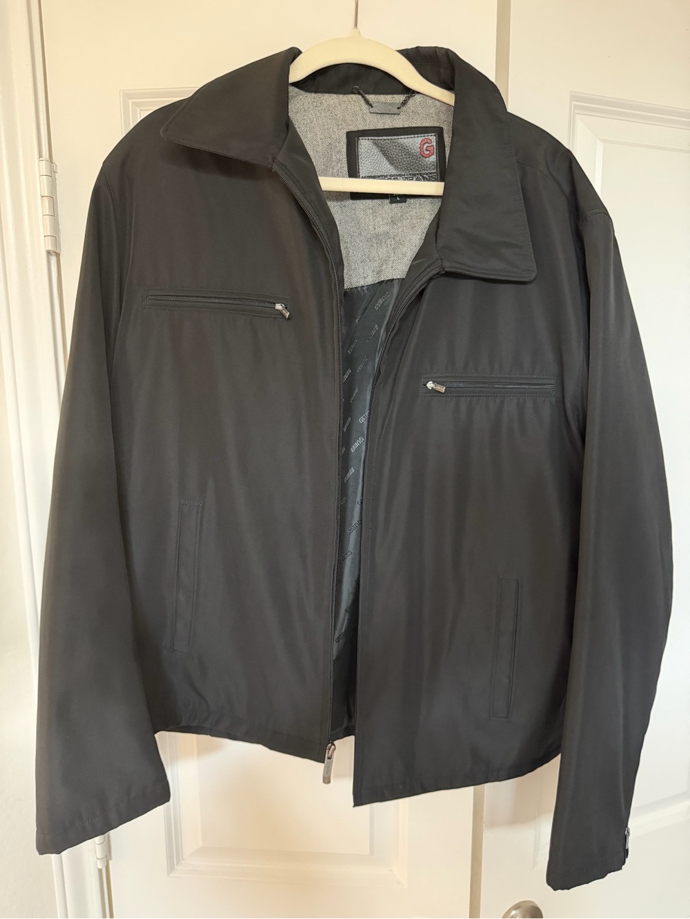 Guess Men's Black Lightweight Zip Jacket